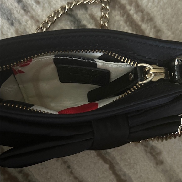 Kate Spade Black Bow Crossbody Bag with Gold Chain - Picture 4 of 4